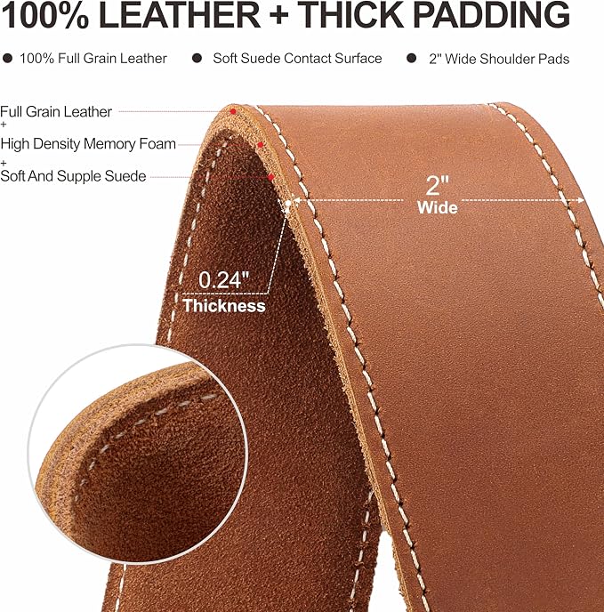 Padwa Lifestyle Tan Single Camera Harness Strap for One Camera - Professional Single Full Grain Leather Camera Harness,Quick Release Gear DSLR Camera Straps for Photographers - Image 2