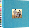 potricher Photo Album 4x6 Pictures, 200 Pockets, Linen Cover, Blue | Linen Cover, Front Window, Large Capacity 4x6 Picture Albums, Photo Book for Family, Wedding, Anniversary, Baby, Keepsake by potricher