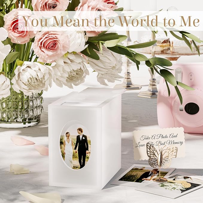 Mini Polaroid Frame & Photo Storage Box for Fujifilm Instax Mini Polaroid Film, 2”x3” Instax Film Frame for Photos, Small Picture Display Organizer Box with Sliding Lid, Acrylic Photos Album - Image 4