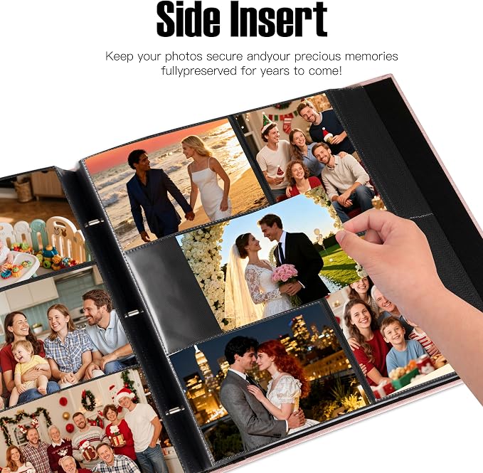 Extra Large Capacity 4x6 Photo Album, Holds 1000 Photos, Pink | Linen Hardcover, Horizontal & Vertical 4x6 Pockets, Removable Acid-Free Pages, Front Display Window, Family, Wedding & Travel - Image 3