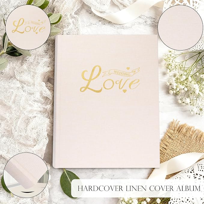 Photo Album 4x6 Wedding with Writing Space for 450 Photos Linen Cover Hardcover Horizontal, 4 x 6 Photo Album Picture Book for Kids Travel Family Baby Pictures Beige - Image 5