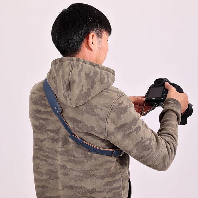Padwa Lifestyle Blue Single Camera Harness Strap for One Camera - Professional Single Full Grain Leather Camera Harness,Quick Release Gear DSLR Camera Straps for Photographers - Image 6