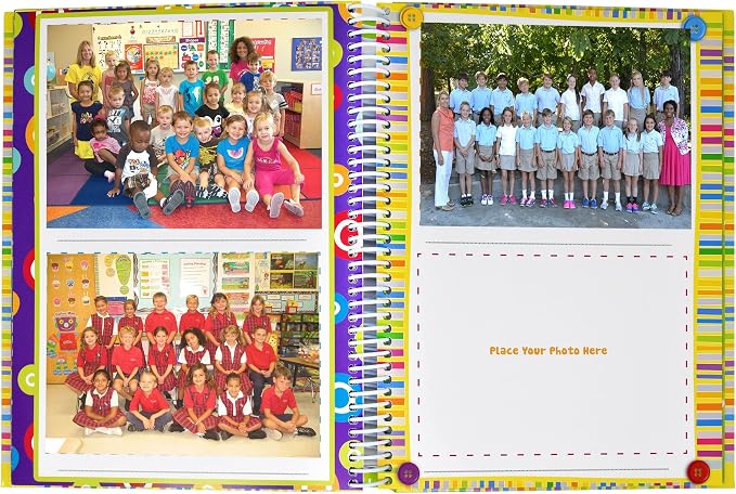 School Memory Book Keepsake Album for Kids Preschool Through 12th Grade | School Years Scrapbook Photo Album with Picture Slots, Storage Pockets, Graduation Keepsake Memory Portfolio for Boys & Girls - Image 3