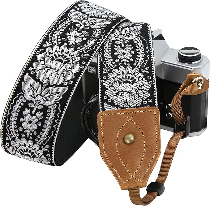 Padwa Lifestyle 2" Wide Classic Crazy Horse Art Cowhide Head Cotton Camera Straps for Photographers by PadwaLifestyleCameraStrap