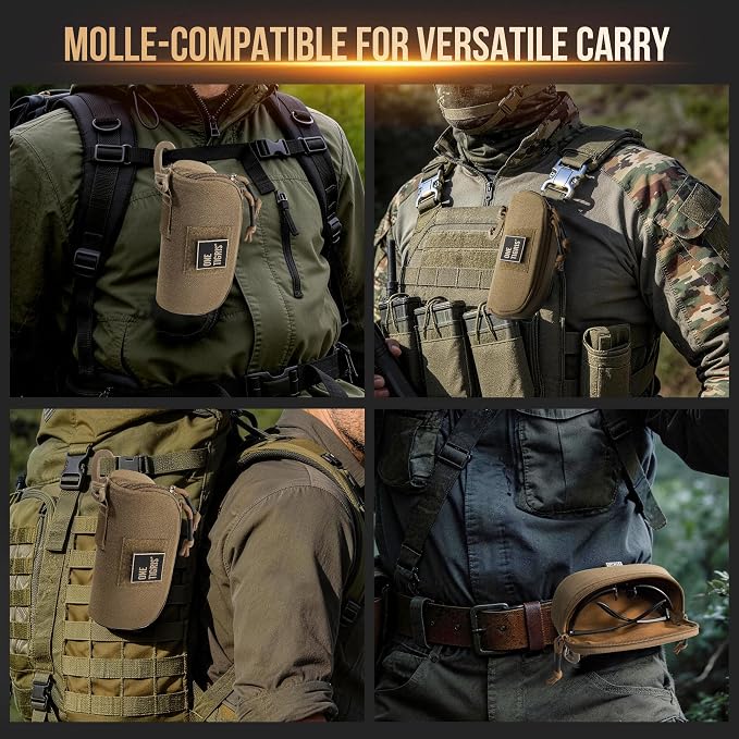 ONETIGRIS Hard Shell Sunglasses Case MOLLE Tactical Eyeglasses Pouch | Fits Most Regular Glasses, 1000D Nylon Glasses Case, Shockproof & Crush-Proof PP Liner, Inner Pocket, Two Way Zipper - Image 7