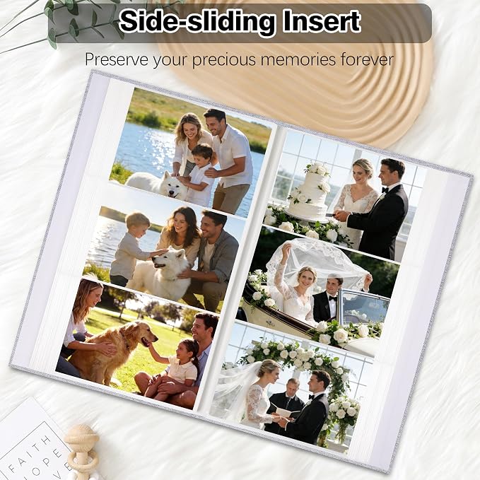 Aevdor 2 Pack 4x6 Photo Albums, Holds 600 Photos, Linen Cover, Grey | Linen Hardcover, Slip-In Pockets, Acid-Free & PVC-Free, Store Wedding Baby Vacation Memories - Image 2