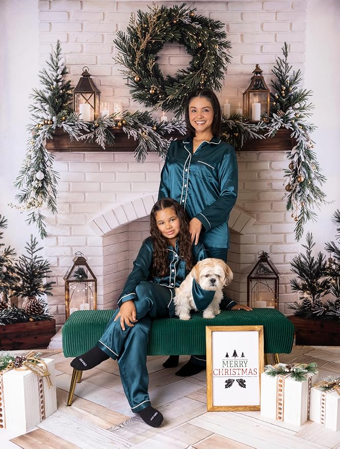 Kate Christmas Backdrops White Theme Fireplace Xmas Backdrop Family Holiday Party Decoration Props, 10x8ft - Image 2