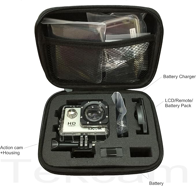 Small Carrying Case Compatible with Gopro Hero 13 12 11 9 8/AKASO EK7000 Brave 4 Brave 7/DJI Osmo Action 5 Pro/ODDV/APEXCAM/Pro Xtreme Action Camera, EVA Storage Bag | Compatible with Gopro Hero 13 12 11 9 8/DJI Osmo Action 5 Pro/ODDV/APEXCAM/Pro Xtrem... - Image 4