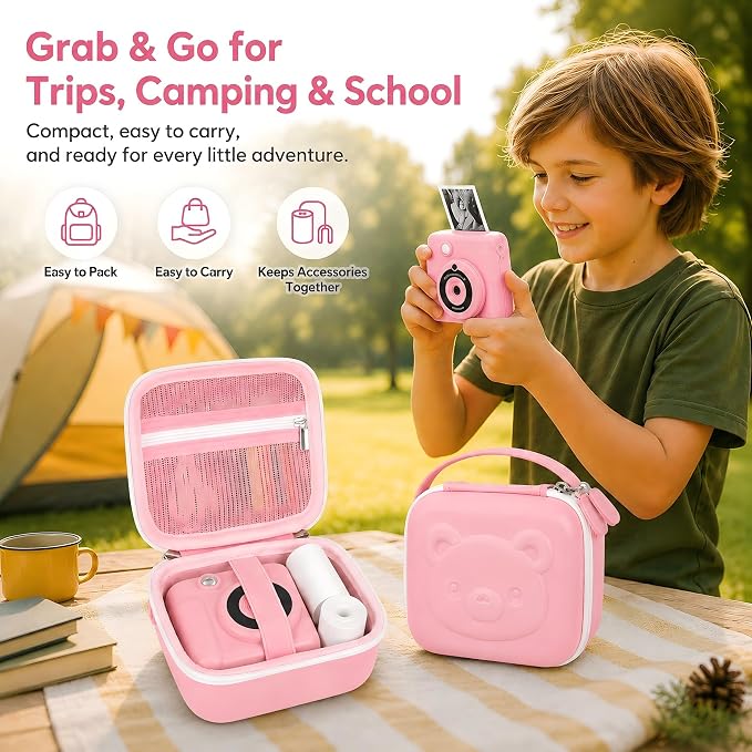 PAIYULE Kids Instant Print Camera Case for ESOXOFFORE for Dylanto | Hard Shell,Mesh Pocket,Wrist Strap,for Gofunly,for GREENKINDER,for DUDUDRAGON,for Zostuic,for Careenoah (Box Only)SkyBlue - Image 7