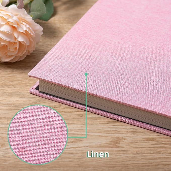 Photo Album Self Adhesive Scrapbook Album for 4×6 Pictures DIY Magnetic Linen Cover Album 30 Blank Pages for Family Wedding, Birthday, Christmas, Anniversary (Pink) - Image 4