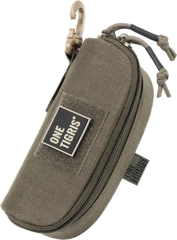 ONETIGRIS Hard Shell Sunglasses Case MOLLE Tactical Eyeglasses Pouch | Fits Most Regular Glasses, 1000D Nylon Glasses Case, Shockproof & Crush-Proof PP Liner, Inner Pocket, Two Way Zipper by OneTigris