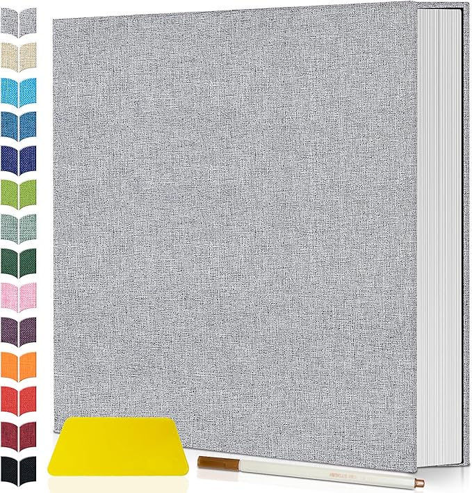 Artfeel Photo Album Self Adhesive Scrapbook,Large Photo Book for 4x6,5x7,8x10 Pictures,DIY Album for Baby Wedding Family Travel Birthday,with Metallic Pen and Scraper by Artfeel