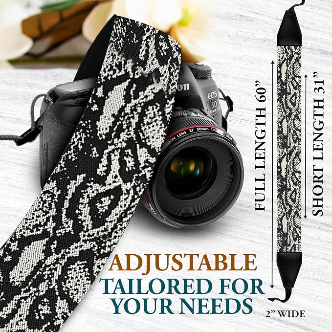 Art Tribute Custom Camera Strap Faux Sneakskin - Add Your Text and We Make It Especially For You Get Your Own Personalized Gift Camera Strap, No Shipping Cost! - Image 2