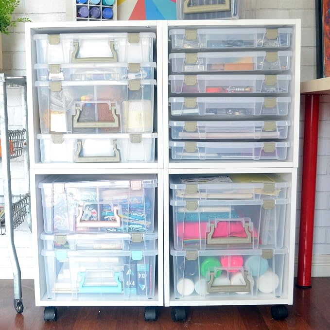 ArtBin 9100AB Super Satchel Slim 1 Open Compartment, Art & Craft Organizer, [1] Plastic Storage Case, Clear - Image 10