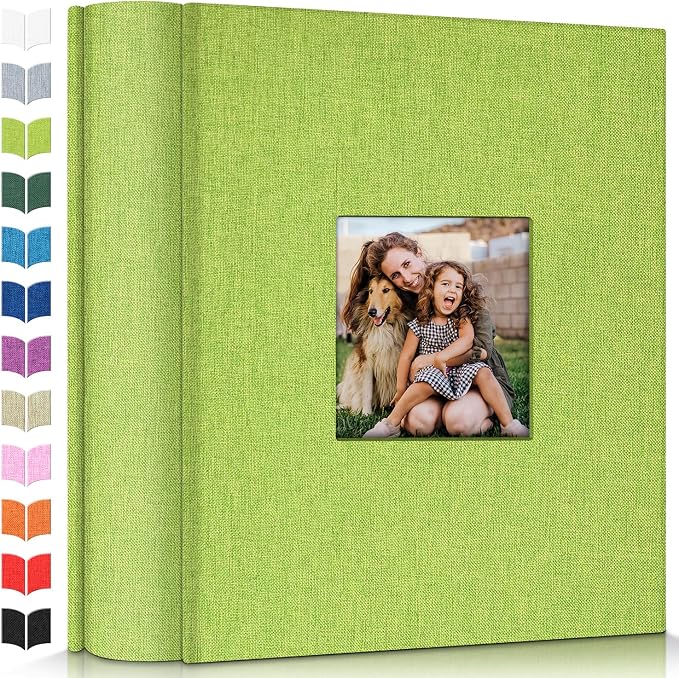 Artfeel Photo Album 4x6 with 1000 Pockets,Slip-in Picture Albums,Linen Cover Memory Book with Front Window,White Page Vertical Photo Book for Wedding,Family,Anniversare,Baby,Vacation by Artfeel