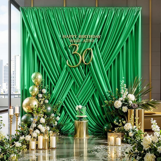 20x10FT Green Sequin Backdrop Curtain for Party - 4 Panels 5x10FT Wrinkle-Free Shimmer Drapes for Birthday, Wedding, Christmas, Decorations & Photography - Image 8