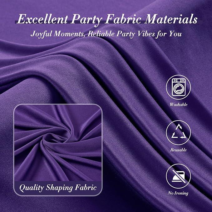30 ft x 10 ft Wrinkle Free Purple Backdrop Curtain for Parties, 5ft x 10ft 6 Panels Polyester Purple Photo Backdrop Drapes for Wedding Birthday Party Baby Shower - Image 4