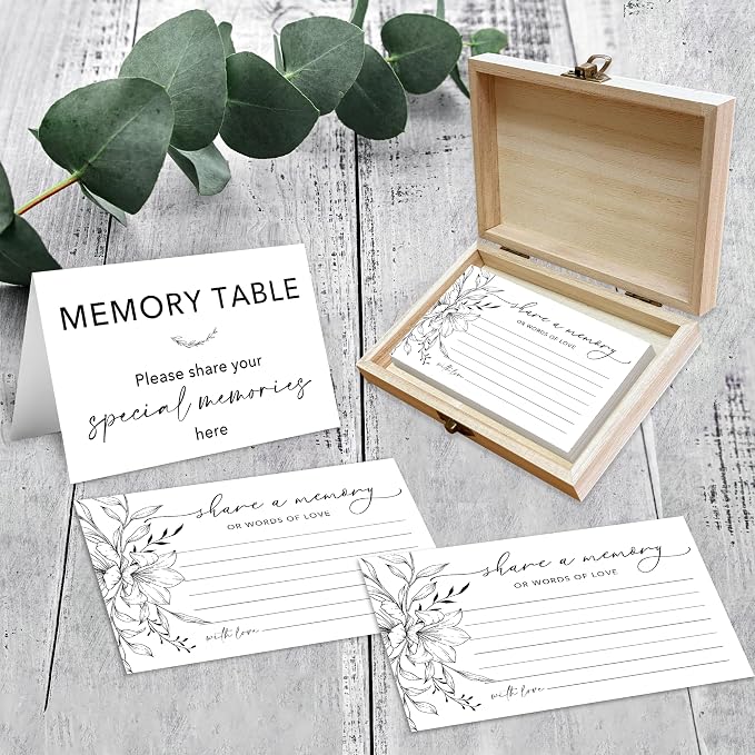 Share A Memory Card for Celebration Of Life - 50 Pcs Memorial Cards, Memory Box for Graduation Wedding, Funeral Keepsake for Celebration Of Life Decorations -A10 - Image 3