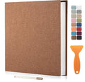 Large Photo Album Self Adhesive Scrapbook Album for 4×6 8×10 Pictures DIY Magnetic Linen Cover Album 40 Pages for Family Wedding Gifts with Metal Pen and Plastic Board by HenPisen