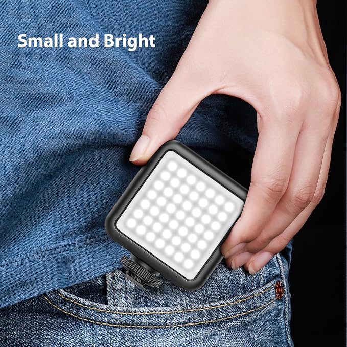 Ulanzi VL49 On-Camera LED Video Fill Light, 5500K 2000mAh Rechargeable | CRI95+, 3 Cold Shoe Light, Dimmable Brightness, Portable Mini Photography Lighting, for Vlog TikTok YouTube Live Streaming - Image 8