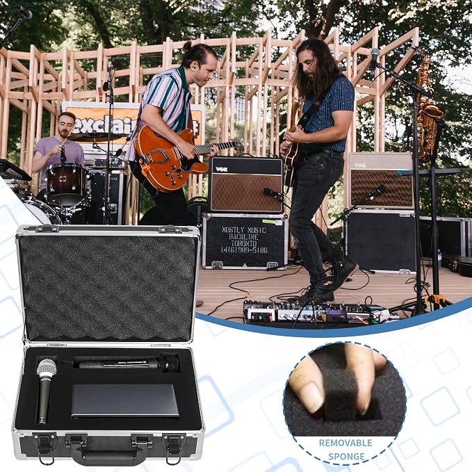 14 Inch Hard Shell Carrying Case | Ideal for Wireless Mic System Storage & Camera Gear Transportation with Customizable Pre-Diced DIY Foam - Image 2