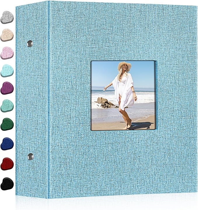 Ejblfe Photo Album 4x6,Linen Cover Slide-in Photo Album Book Can Holds 1000 4x6 Photos with 100 Black Sheets for Family,Wedding,Baby and Holiday Pictures (Blue) by EJBLFEPremiumPhotoAlbums