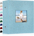 Ejblfe Photo Album 4x6,Linen Cover Slide-in Photo Album Book Can Holds 1000 4x6 Photos with 100 Black Sheets for Family,Wedding,Baby and Holiday Pictures (Blue) by EJBLFEPremiumPhotoAlbums