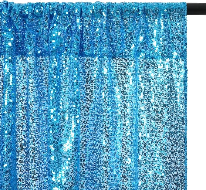 Poise3EHome 8FT x 10FT Sequin Photography Backdrop Curtain for Party Decoration, Turquoise - Image 4