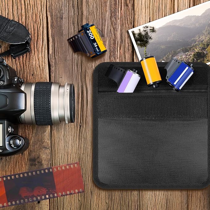 2 Pieces Filmguard Bag Waterproof Storage Carrying Case Xray Proof Bags Film X-Ray Protector Radiation-resistant Bag for Photographers Tourists Travelers, Black(711-12B Medium) - Image 6