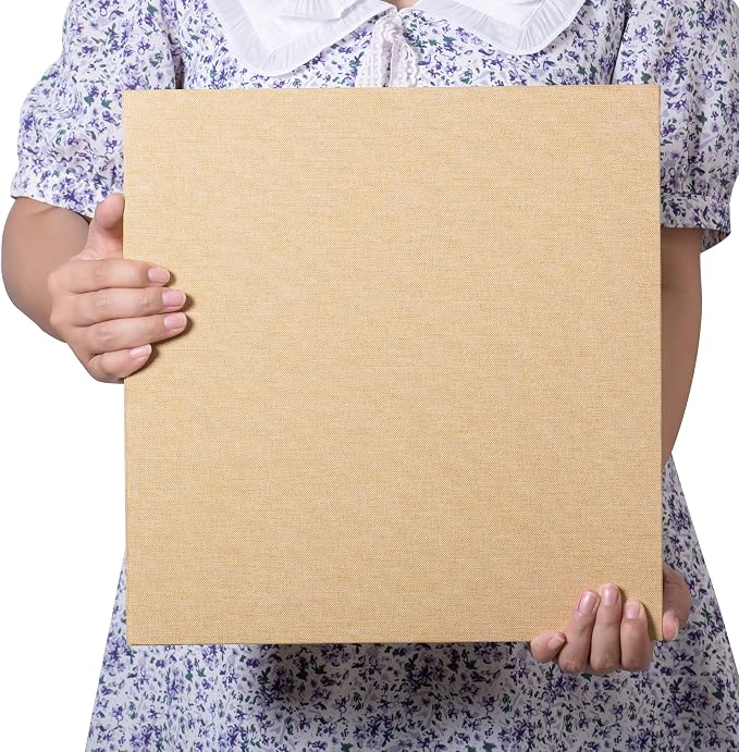 Large Photo Album Self Adhesive 4x6 5x7 3x5 8.5x11 Scrapbook Magnetic Album DIY Scrap Book Length 13 x Width 12.8 (Inches) 120 Sticky Pages Linen Cover DIY Photo Album (Yellow) - Image 6