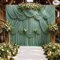 50ftx10ft Wrinkle Free Sage Green Backdrop Curtains for Parties, Polyester Green Photo Backdrop Drapes 10 Panels 5x10ft for Wedding Birthday Baby Shower Photography Background by ENJOYYOURPARTY