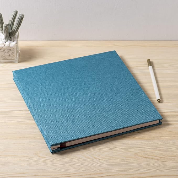 Large Photo Album Self Adhesive 4x6 5x7 6x8 8x10 Pictures Scrapbook Magnetic Album DIY Scrap Book 60 Sticky Pages Linen Cover DIY Photo Album with A Metallic Pen and DIY Accessories(SKY Blue) - Image 6