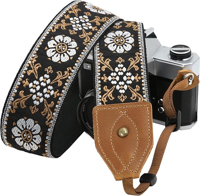 Padwa Lifestyle 2" Wide Classic Crazy Horse Art Cowhide Head Cotton Camera Straps for Photographers by PadwaLifestyleCameraStrap