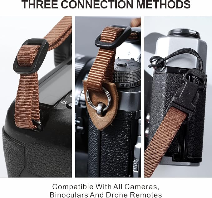Padwa Lifestyle Diamonds Camera Strap - 1.5" Crazy Horse Cowhide Ends Camera Straps for Photographers, Cute Cotton Weave Soft Suede Fabric Padded Strap fits All Cameras for Adults & Kids - Image 7