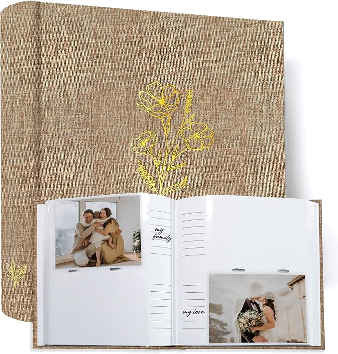Holoary Photo Album 4x6 200 Photos, 200 Pockets 4”x6” Picture Album, Linen Fabric Cover Big Picture Book for Photos with Writing Area, 4x6 Photo Albums for Family Weddings Travel Memories(Khaki) - Image 7