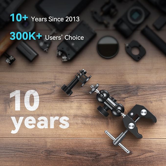 SmallRig Cool Ballhead Arm Super Camera Clamp Mount Double Ball Adapter, Fence Desk Table Mount for Ronin-M for Insta360, for Gopro - 1138 | for Fences/ Desks/ Tripods, for Monitors/ Lights, for Gopro, for Insta360 - Image 4