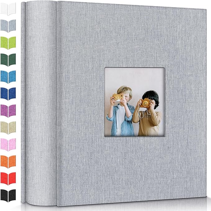 Artfeel Photo Album 4x6 with 1000 Pockets,Slip-in Picture Albums,Linen Cover Memory Book with Front Window,White Page Vertical Photo Book for Wedding,Family,Anniversare,Baby,Vacation by Artfeel