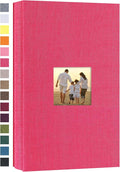 potricher Photo Album 4x6 Pictures, 300 Pockets, Linen Cover, Rose Red | Linen Cover, Front Window, Large Capacity 4x6 Picture Albums, Photo Book for Family, Wedding, Anniversary, Baby, Keepsake by potricher