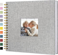 10"x10" Scrapbook Photo Album Linen Cover 40 Sheets 80 Pages White Paper | Gray Hardcover Kraft White Pages Memory Book, for Travel Wedding Guest Book Christmas Baby Fits 4x6 & Instant Photos by Hiwhy