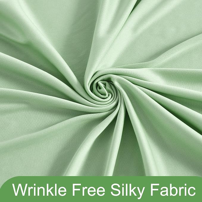 4 Panels Sage Green Backdrop Curtain for Parties Wrinkle Free Dark Green Photo Curtains Backdrop Drapes Fabric Decoration for Baby Shower Birthday Party Photography 20ft(W) x 10ft(H) - Image 7