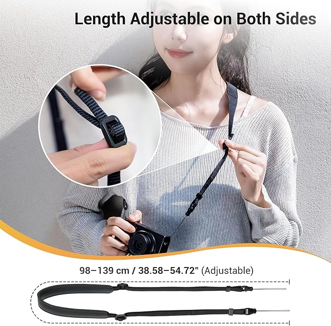 Camera Neck Strap w Leather Pad & Quick Release for GR IV III RX100 VII L10 | Camera Shoulder Strap for Ricoh GR IIIx HDF GRIV GRIII, RX100 VI V VA IV III Lumix L10,for Polaroid Go Now Gen 3rd D-LUX 8 7 - Image 5
