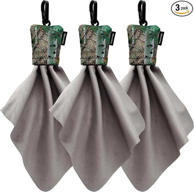 Classic Microfiber Lens Cleaner – Clip-On Pouch, Washable – for Binoculars, Scopes, Glasses, Screens | Classic | Alpine Mountain Camo, 6 x 6 Inch (3-Pack) by SPUDZ