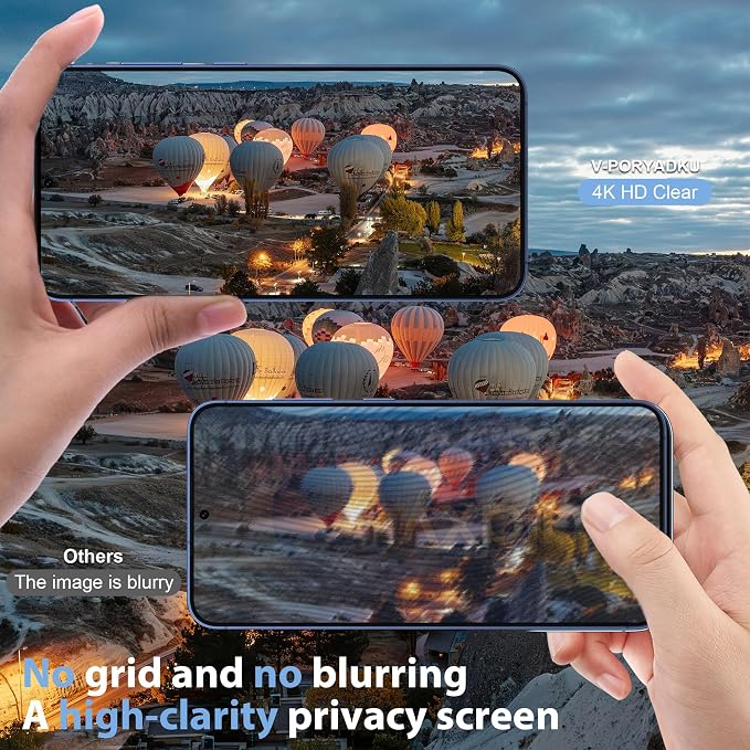 3 Pack for Samsung Galaxy S24 Plus / S25 Plus Privacy Screen Protector | Easy Installation Frame, Anti Spy Private Tempered Glass, Fingerprint Unlock, Bubble Free, Case Friendly - Image 9