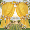 24ftx10ft Wrinkle Free Yellow Backdrop Curtain - 10 Feet Photography Backdrop Drapes, Silky Polyester Back Drop Cloth for Wedding Baby Shower Balloon Arch Background by Unknown