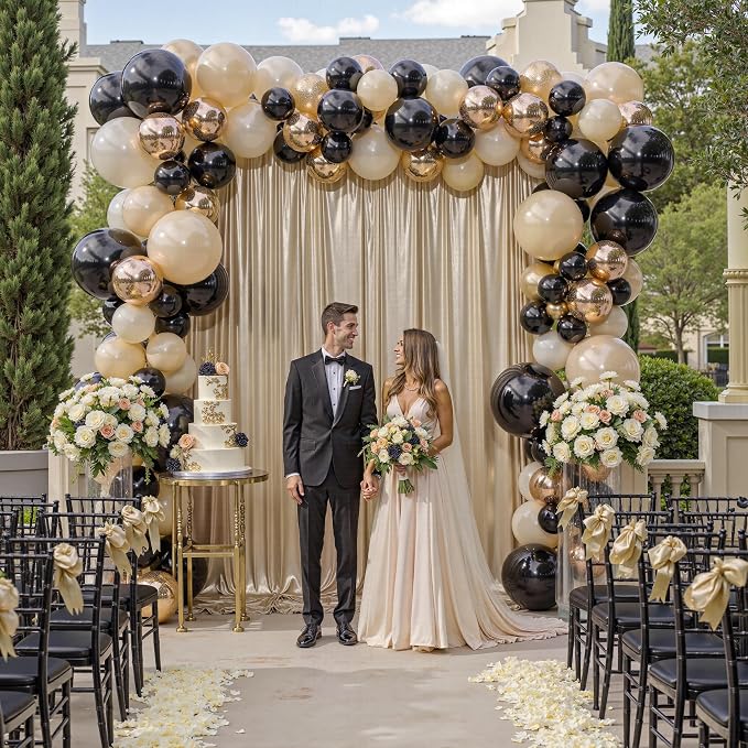 10x10ft Thick Champagne Glitter Backdrop Curtain Panels for Parties, Wrinkle Free Sequin Sparking Photo Backdrop Drapes, 2 Panels 5x10ft Shimmer Back Drop Cloth for Wedding Birthday Photography - Image 4