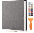 Large Photo Album Self Adhesive Scrapbook Album for 4×6 8×10 Pictures DIY Magnetic Linen Cover Album 60 Pages for Family Wedding Gifts with Metal Pen and Plastic Board by HenPisen