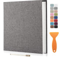 Large Photo Album Self Adhesive Scrapbook Album for 4×6 5×7 8×10 Pictures DIY Magnetic Linen Cover Album 40 Pages for Family Wedding Gifts with Metal Pen and Plastic Board by HenPisen