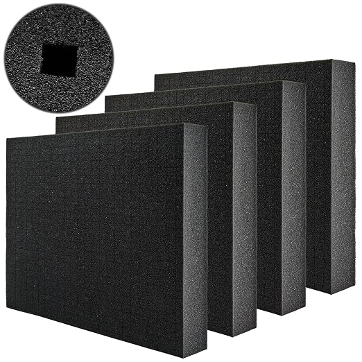4 Pack Gun Case Foam Inserts - Precut Black Foam Padding 16 x 12 x 2 Inch | High-Density Customizable Padding for Gun Parts, Toolboxes, Camera Bags & Precision Equipment Protection - Image 8