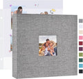 Mublalbum 10x10 Inch 3 Ring DIY Scrapbook Photo Album 40 Pages, Grey | 3 Ring Binder Scrapbook, Linen Cover, 20 Plastic Sleeves 40 Pages, Memory Book for Wedding, Baby, Family, DIY Projects by Mublalbum