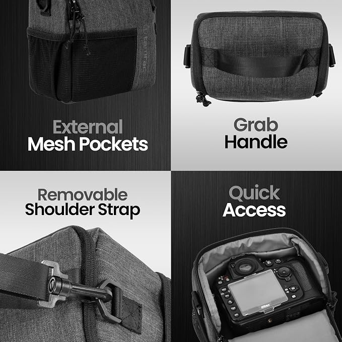 Tamrac Tradewind 3.6 Camera Bag for Photographers, Camera Case for Photography Accessories, Compact Camera Shoulder Bag for DSLR and Mirrorless Cameras, Crossbody Camera Bag for Women Men – Dark Grey - Image 5